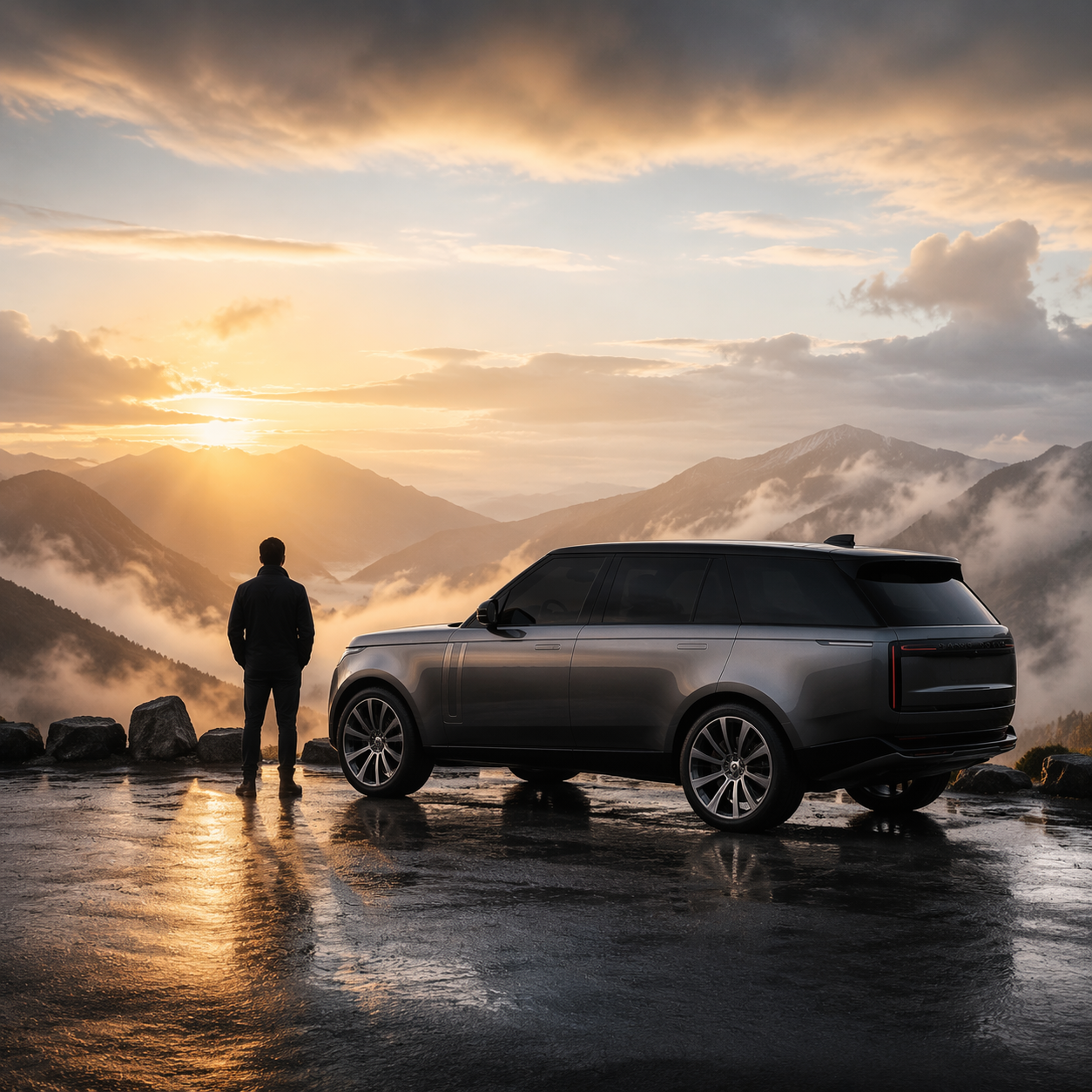 Dreamina Gemini Range Rover solicita exemplo de prompt 3: Desert Sunset Drive