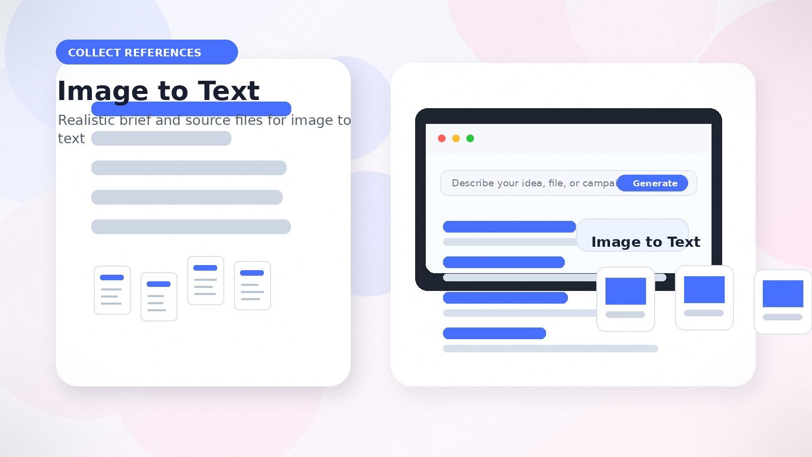 Image to Text realistic collect references visual for image to text