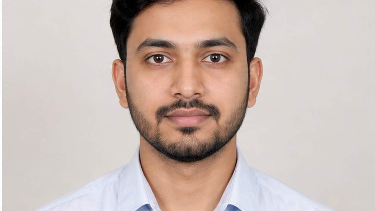 Blue Background Passport Photo prompt result 1
