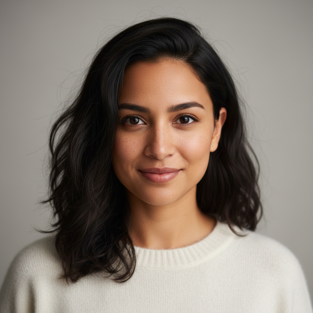 Razz Suman AI photo — realistic portrait with natural skin tones and crisp studio lighting.