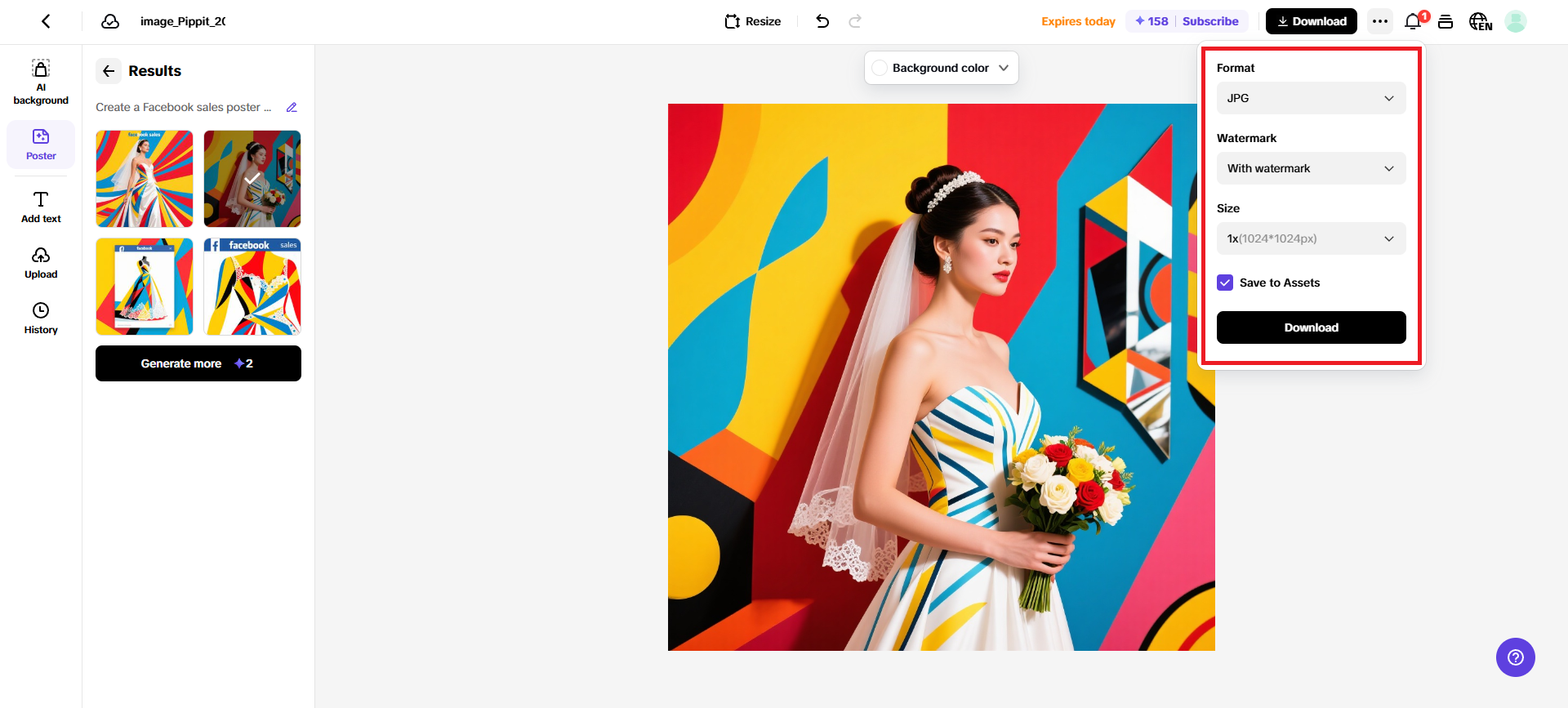 I-export ang iyong huling bersyon ng poster