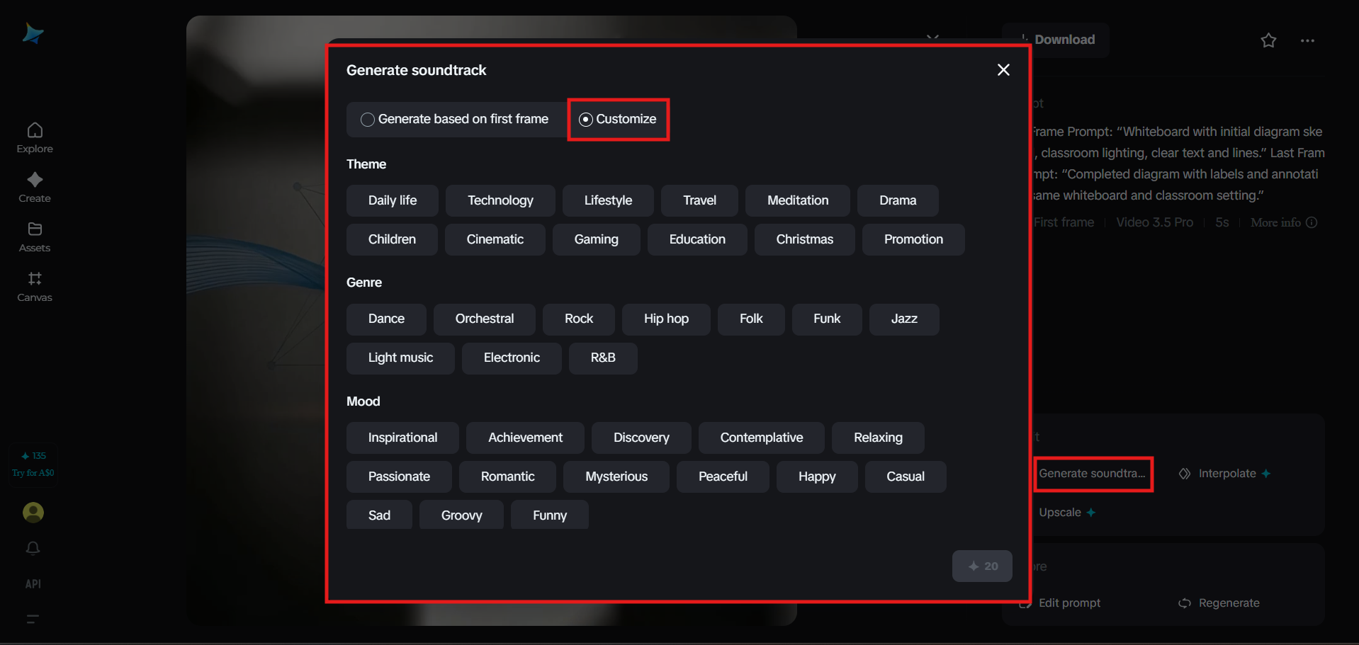 Adăugarea coloanei sonore