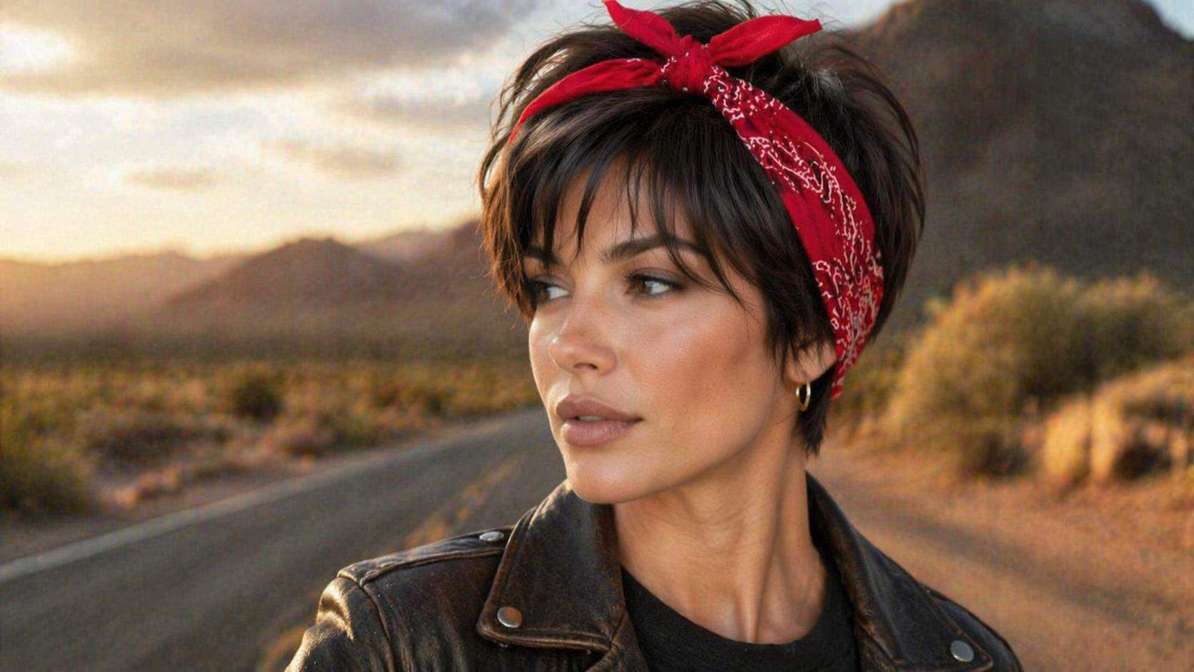 Dreamina virtual bandana try on prompt example 5: Retro biker bandana
