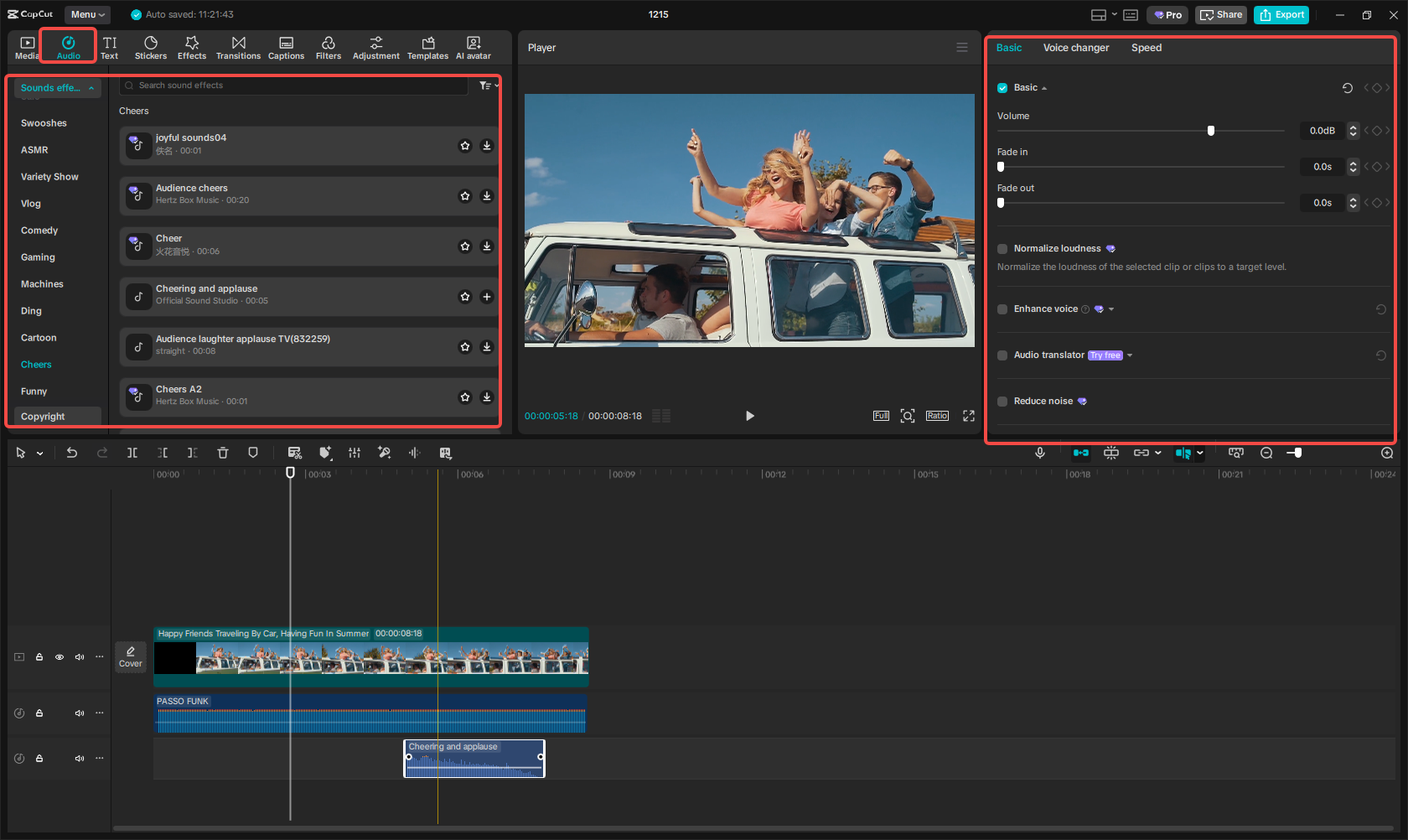 Add diegetic or non-diegetic sound to your video