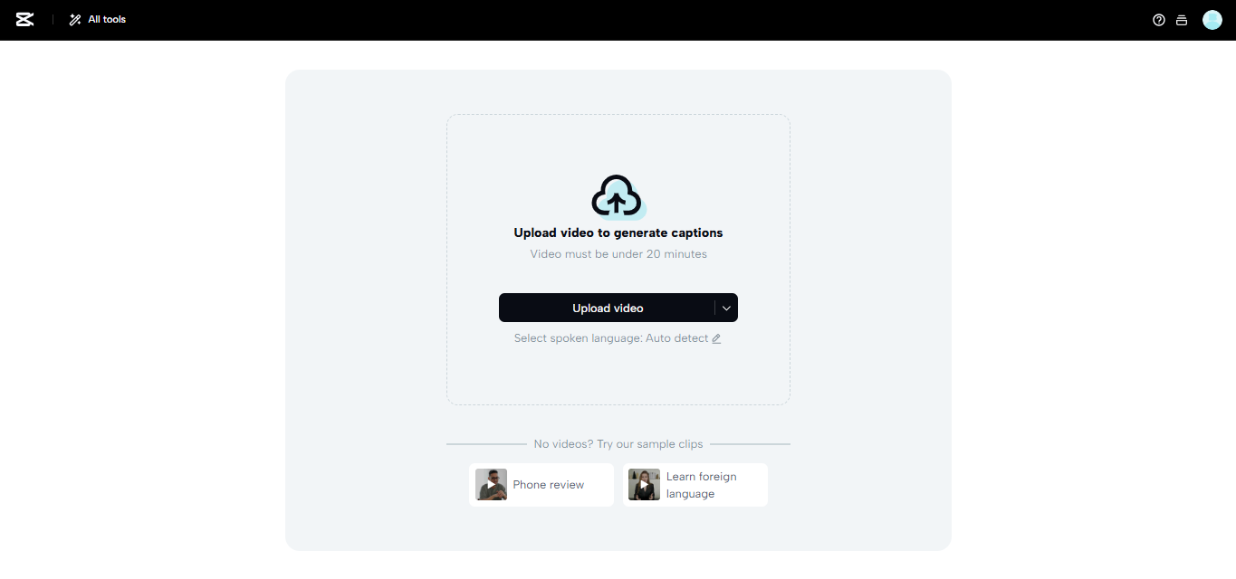 Sottotitoli AI di CapCut Web