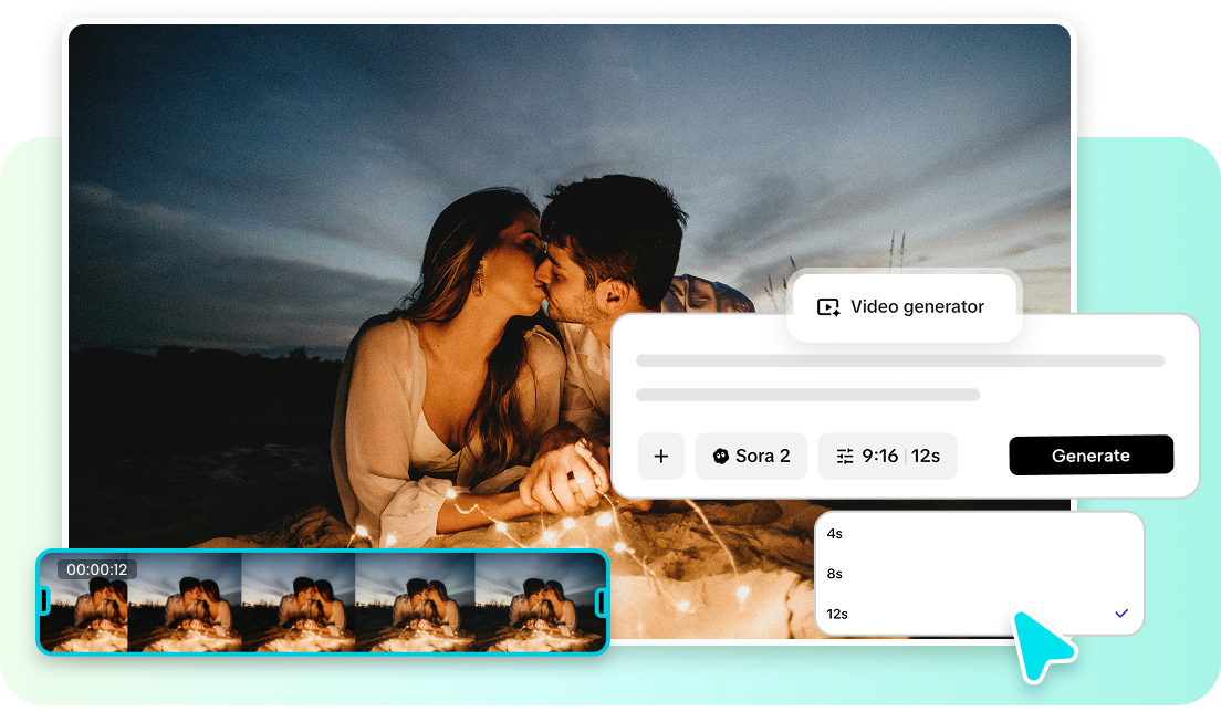 Conversion de texte en vidéo de baiser