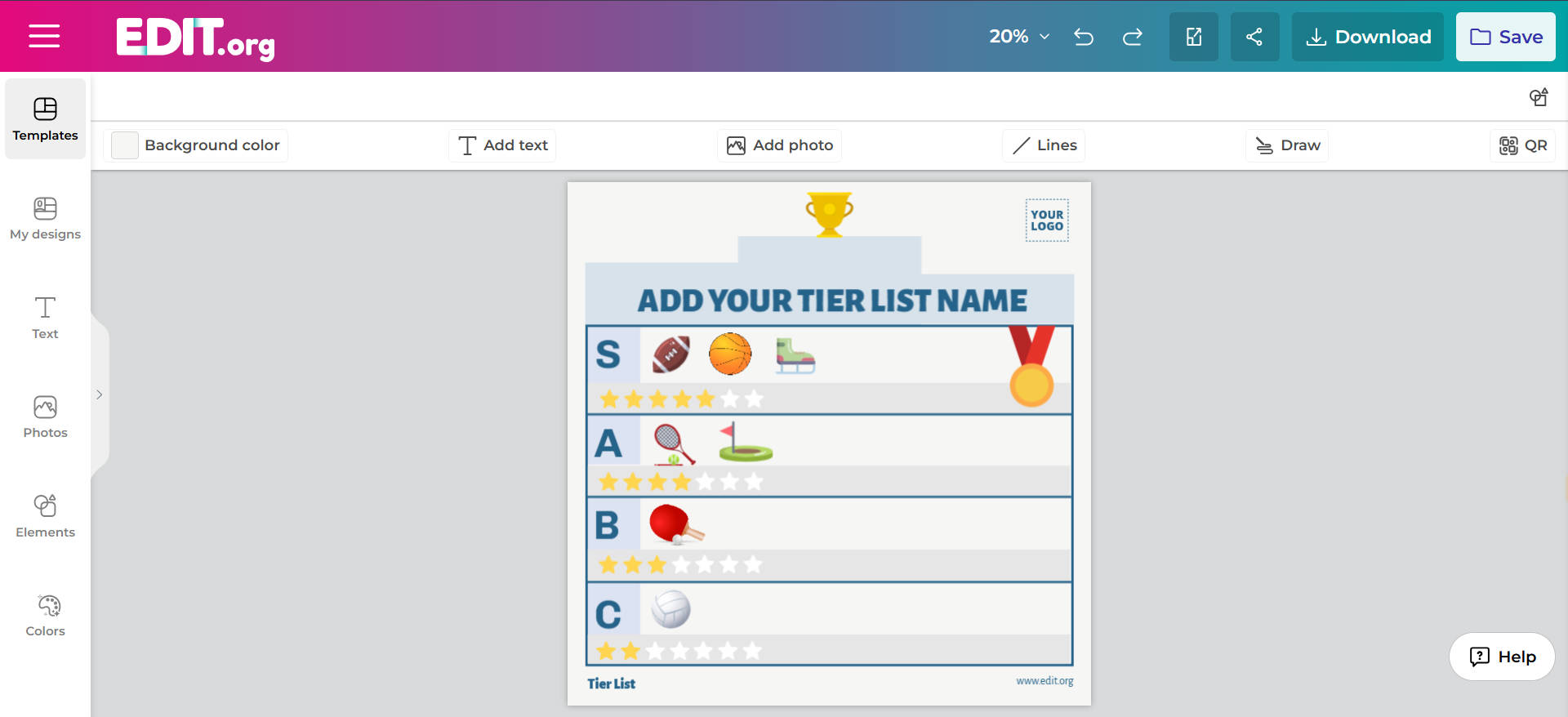 Custom tier list maker free