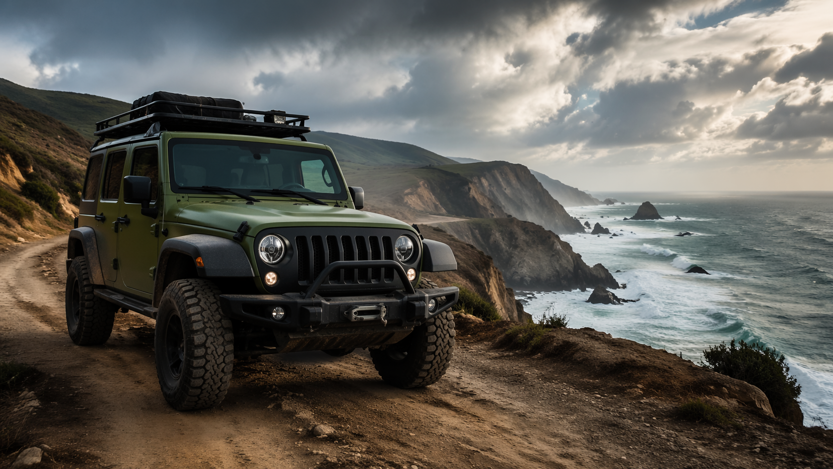 Dreamina chatgpt jeep prompt prompt example 5: Rugged Travel Poster Mood