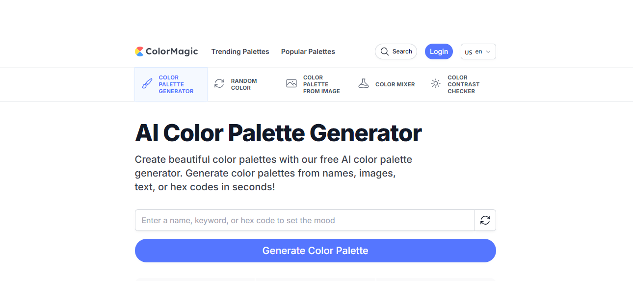 ColorMagic color palette generator