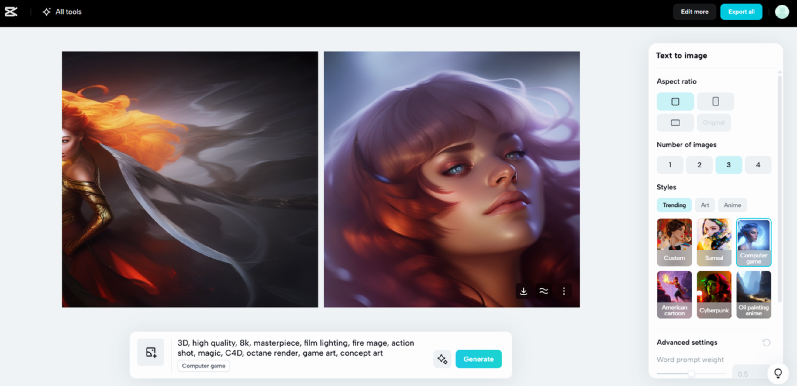 Interface of CaoCut desktop video editor- the best tool to generate images