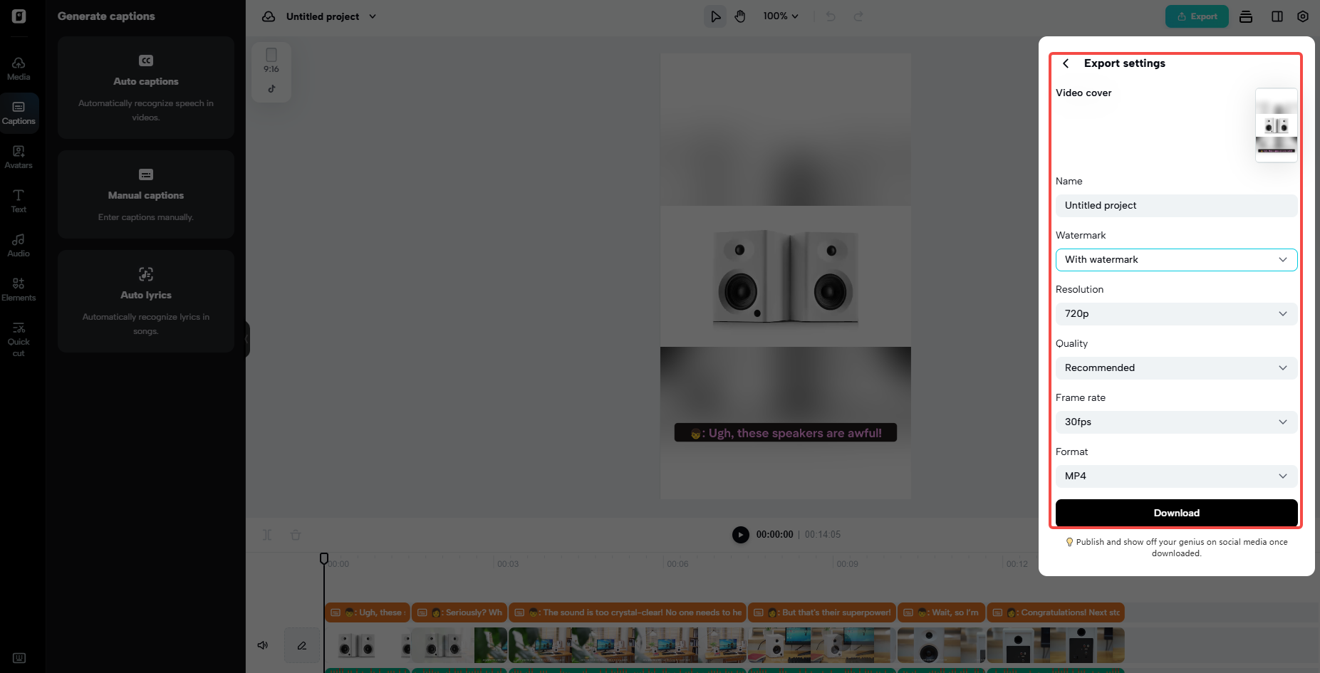 Export your video