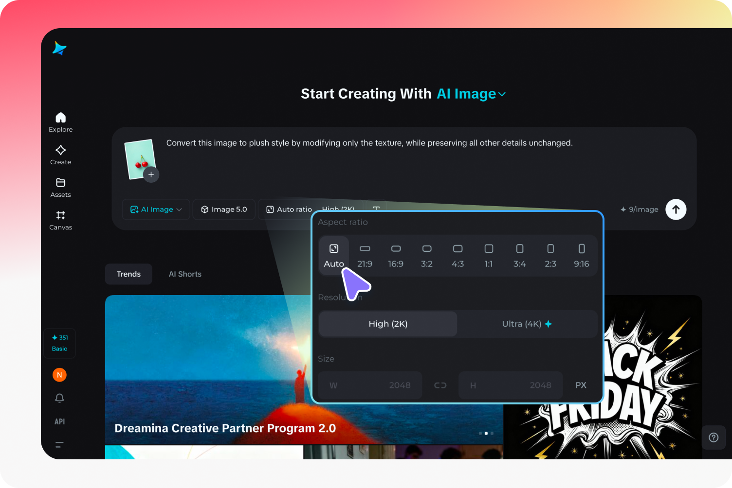 Generate plush image using Seedream 5.0