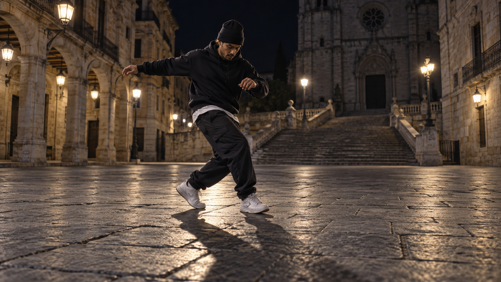 solo dancer video: Night Plaza Footwork