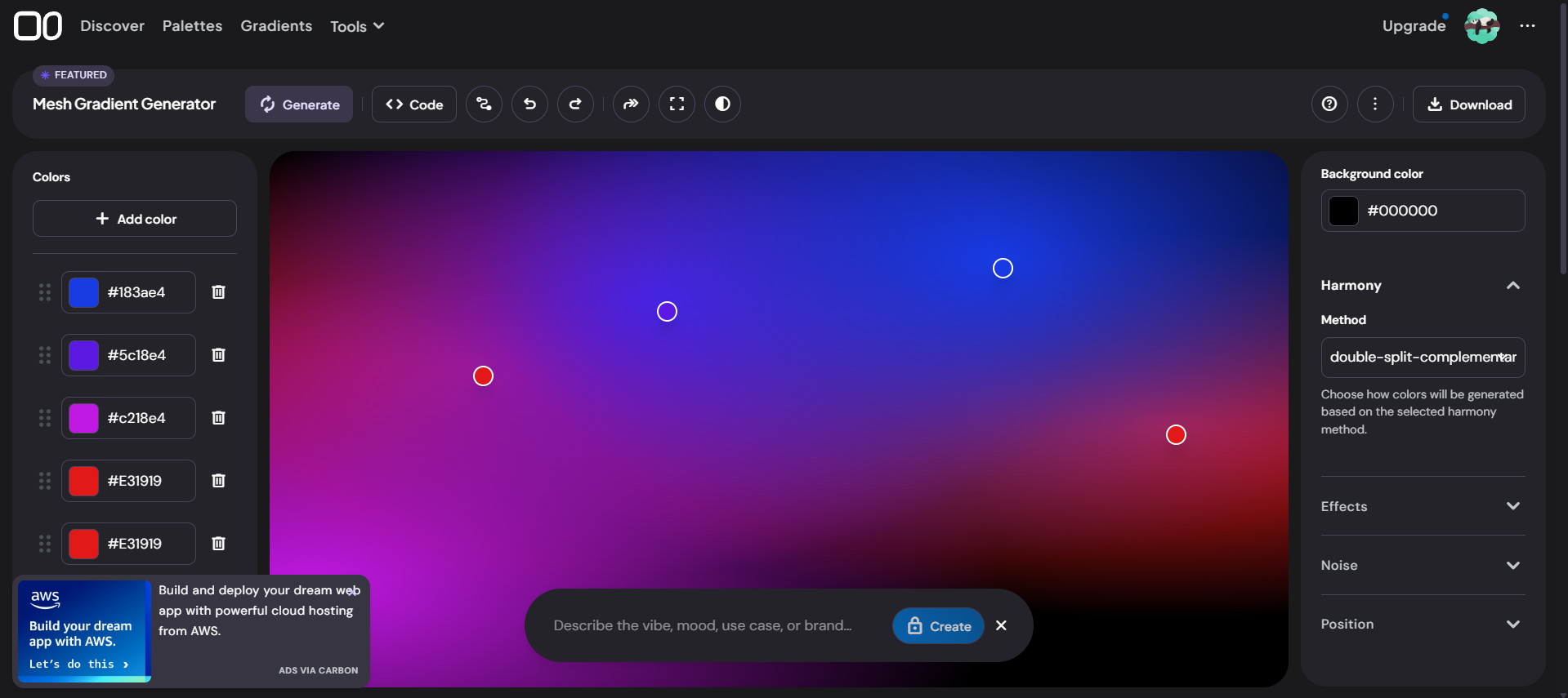 Colorffy interface