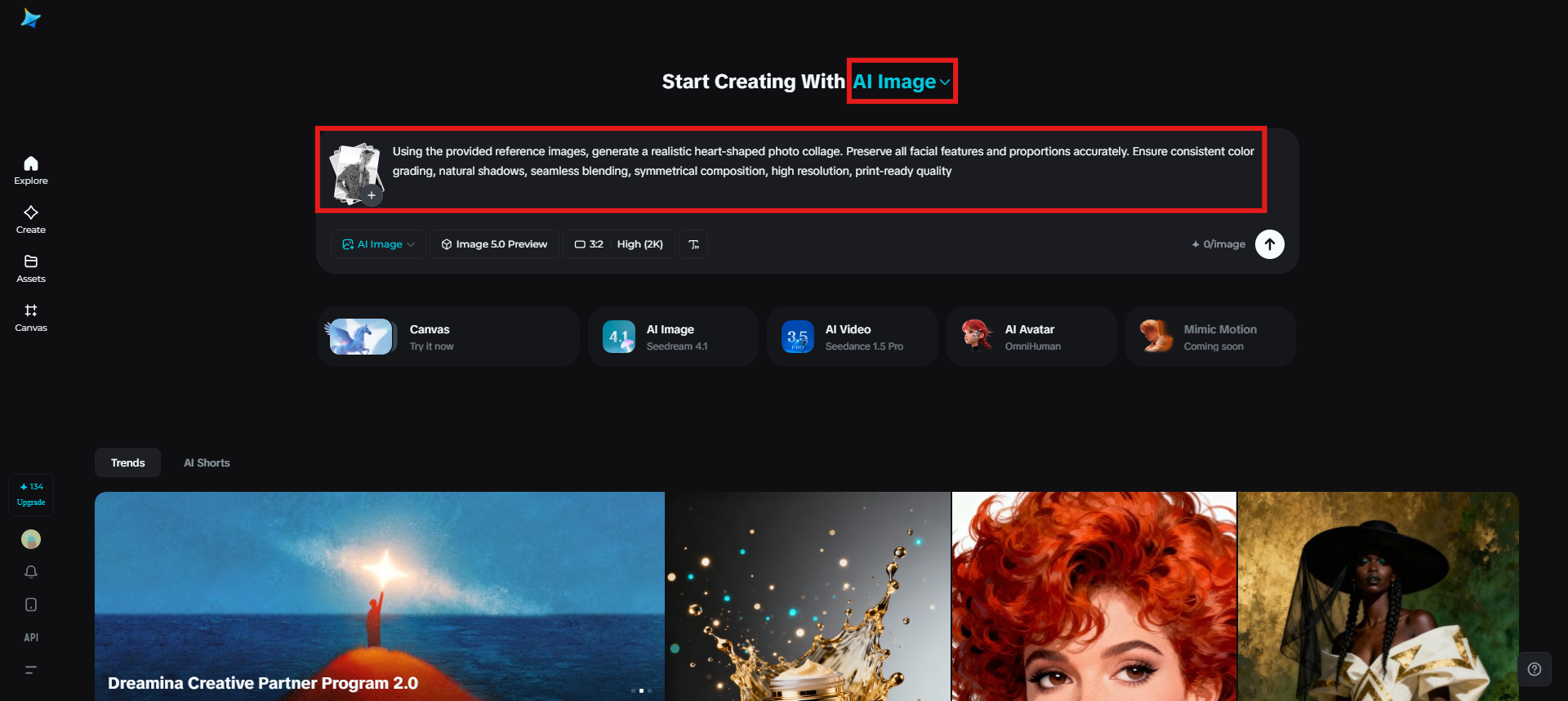 Upload reference images and add a prompt