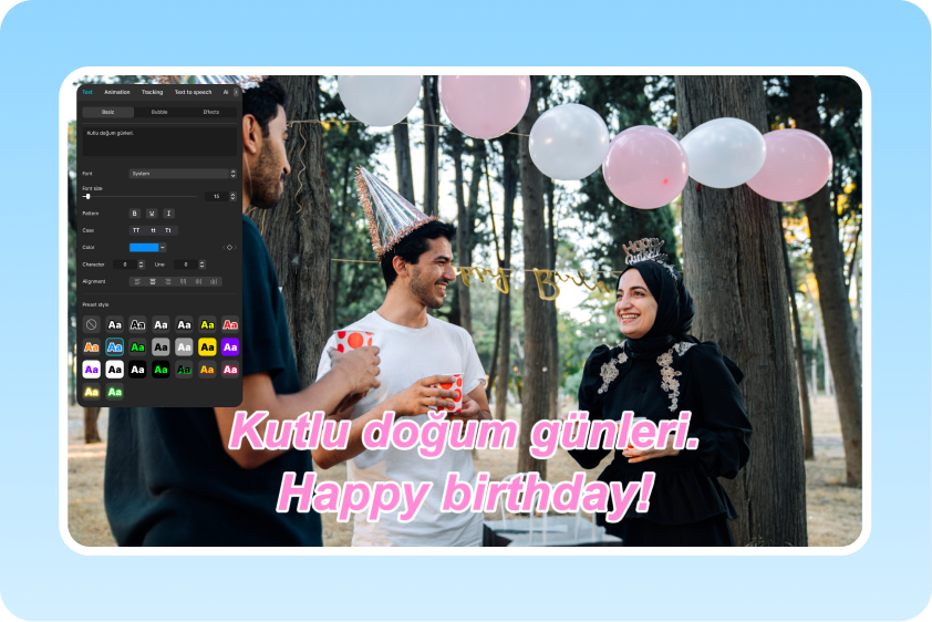 Adjust Turkish to English words for a customized look