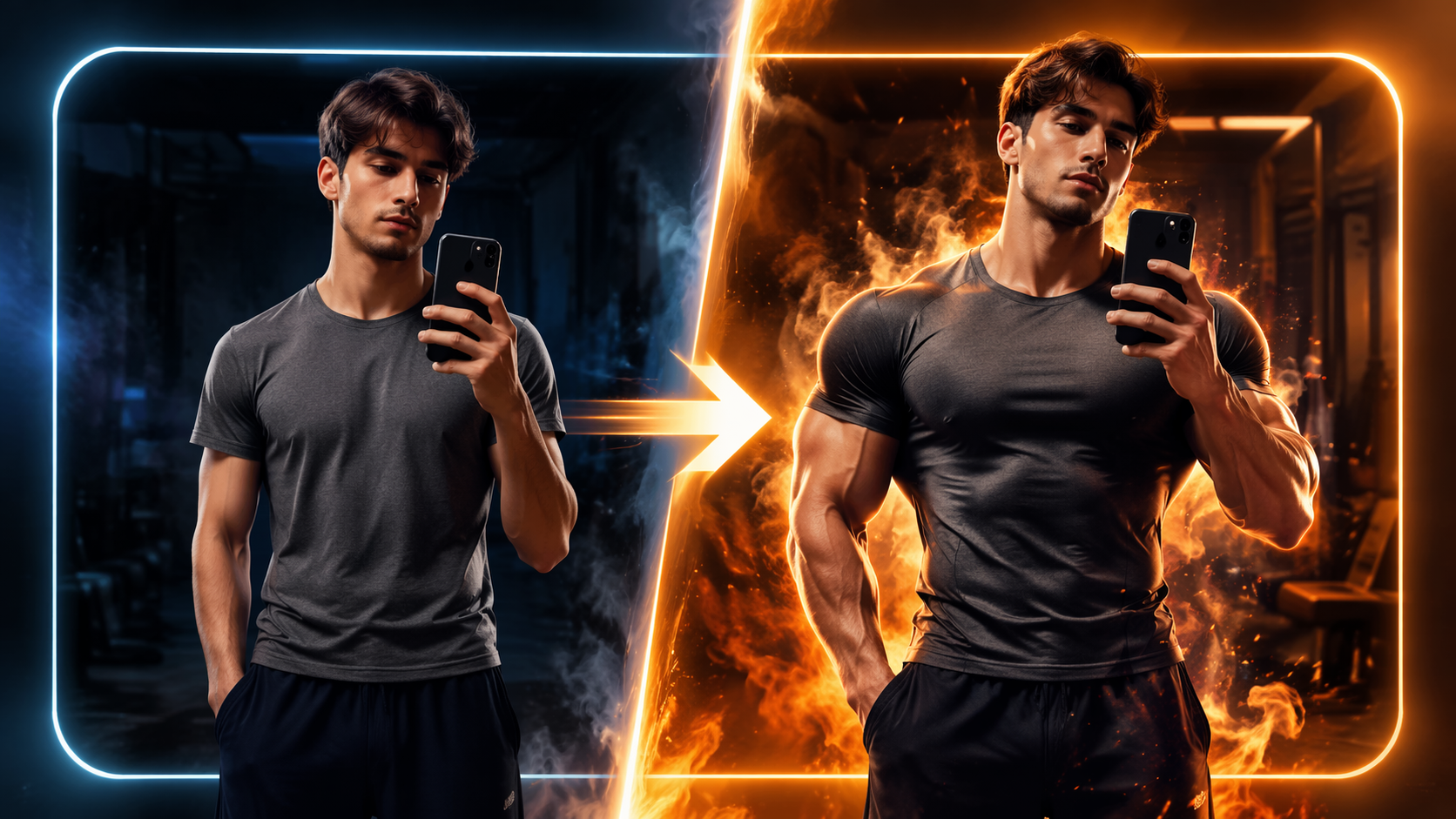 Dreamina AI Steroizi filtru prompt exemplu 6: Filtru de fitness social
