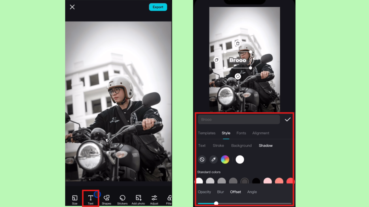 Upload image, add text and customize