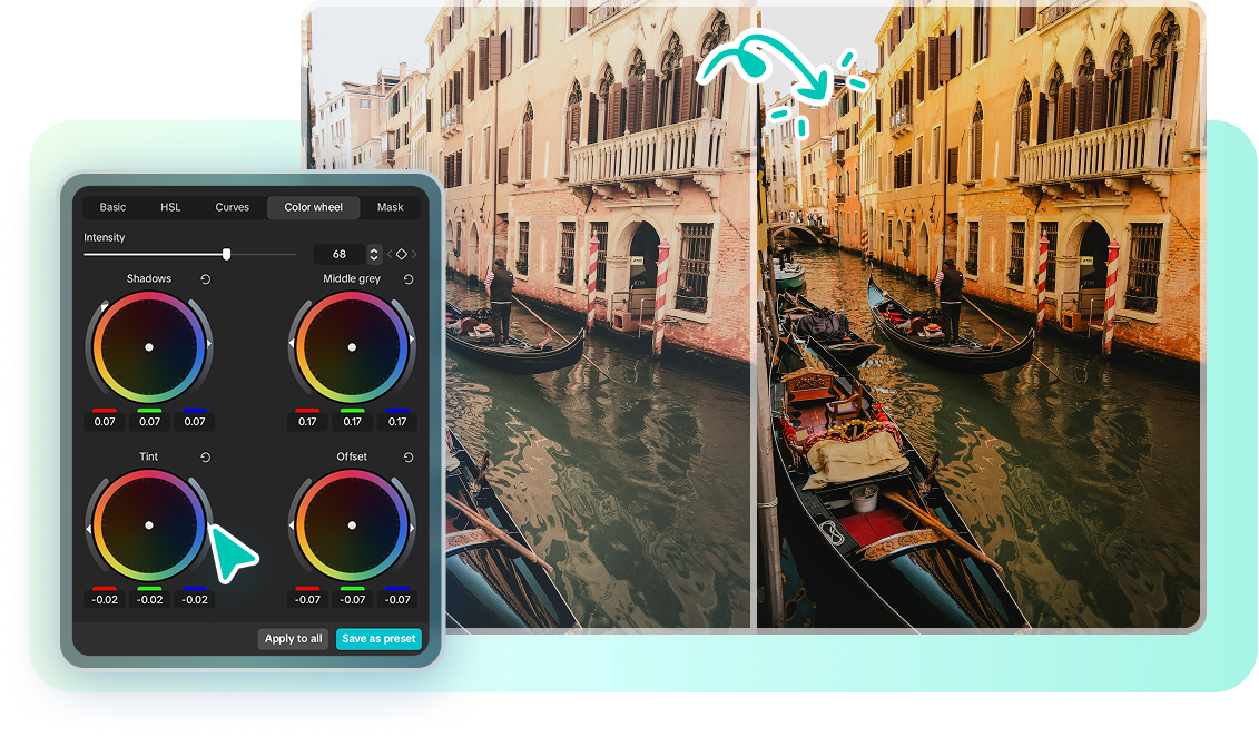 Cinematic tone adjustment with CapCut video color whee