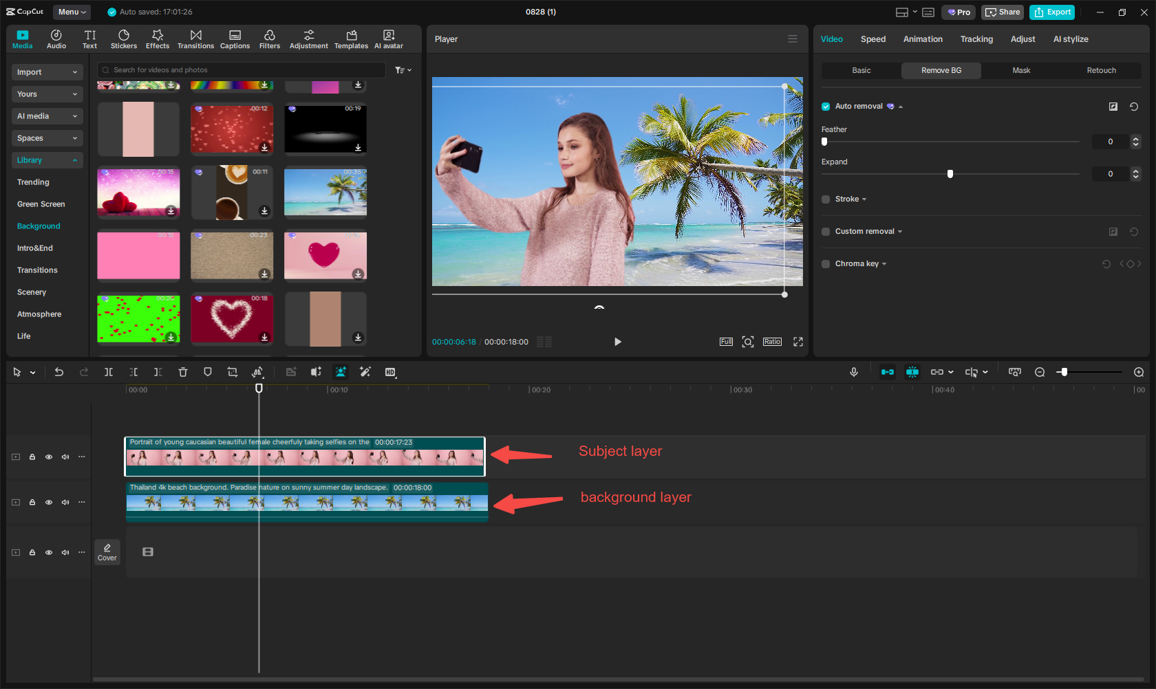 Replace with a new background layer