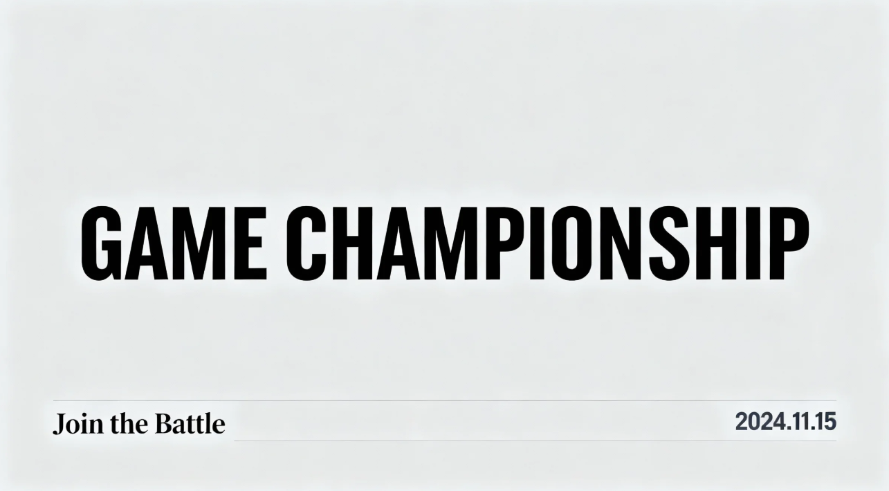 Banner de juego con texto claro y legible y fondo simple
