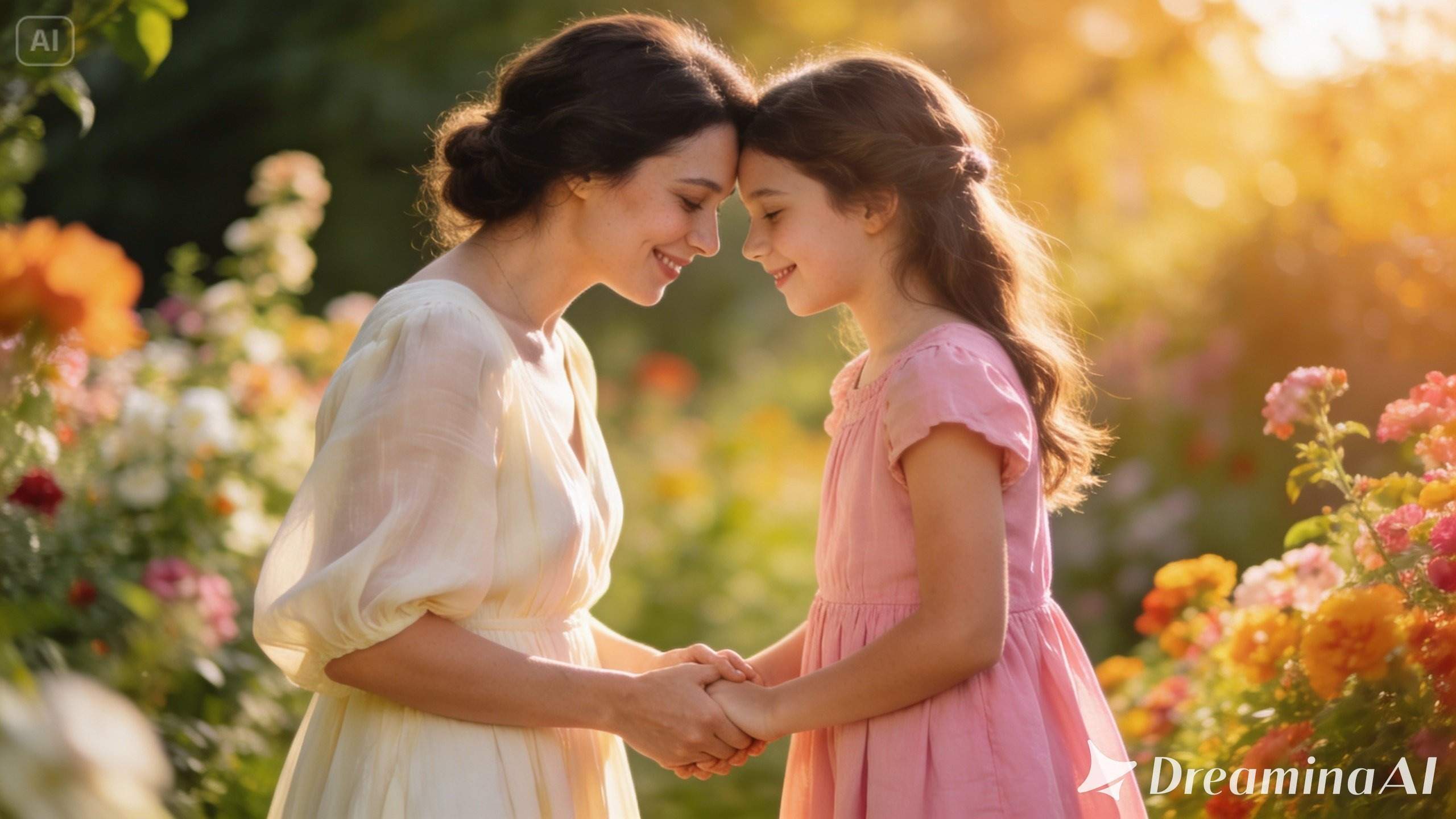 Animated video greeting prompt turning a mother day ai photo into motion