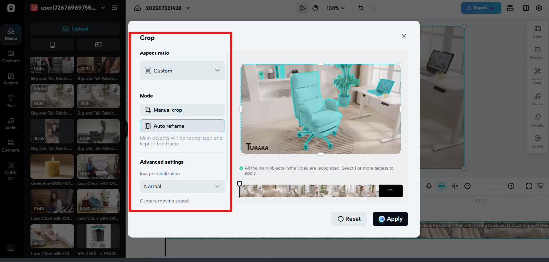 Smart auto-crop feature