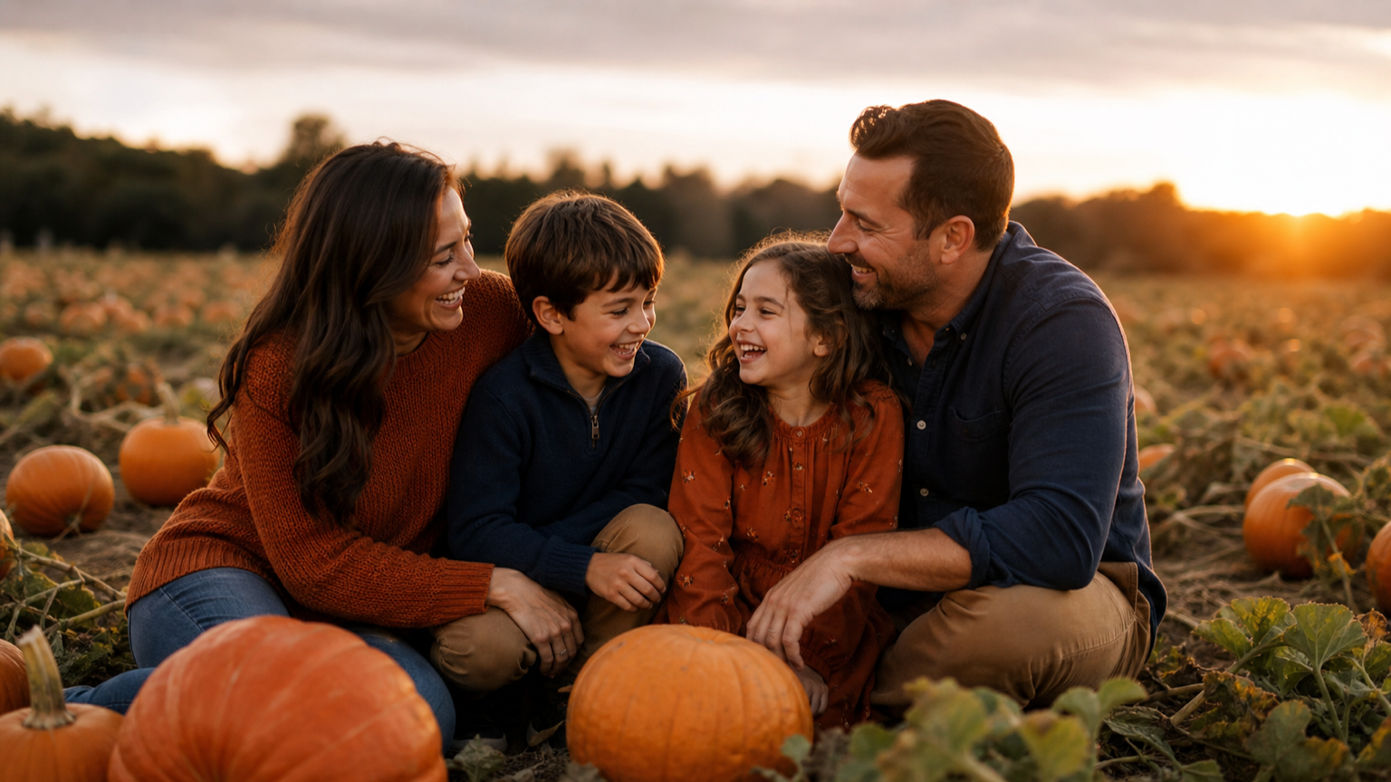Pumpkin Patch Family Photos Prompts example created for Dreamina