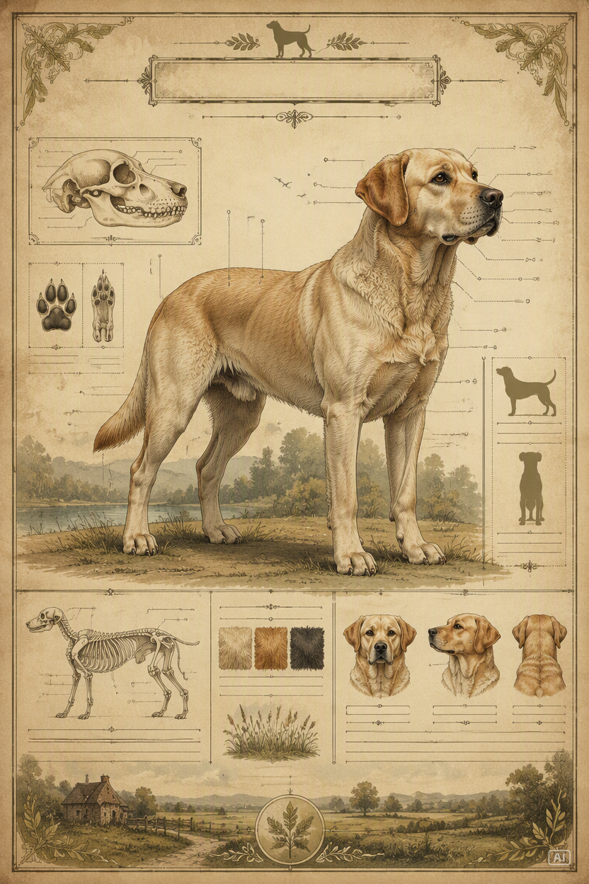 Dog poster vintage breed image generated by Pippit