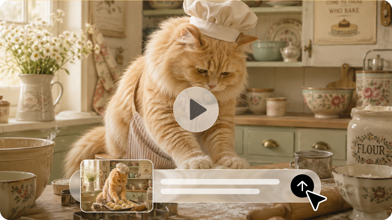 Verwandeln Sie Katzenfotos in lustige Memes mit Bild-zu-Video