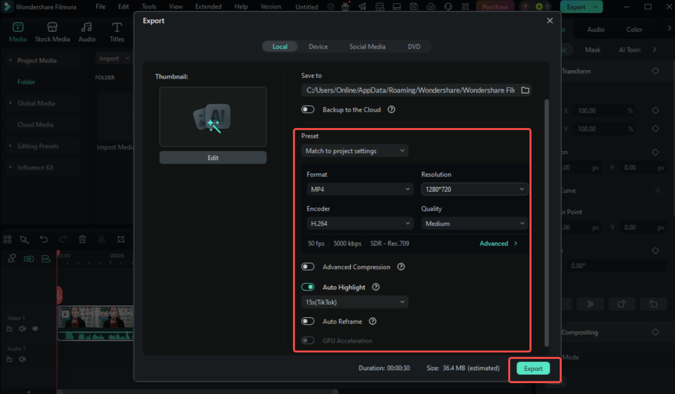 Export your project