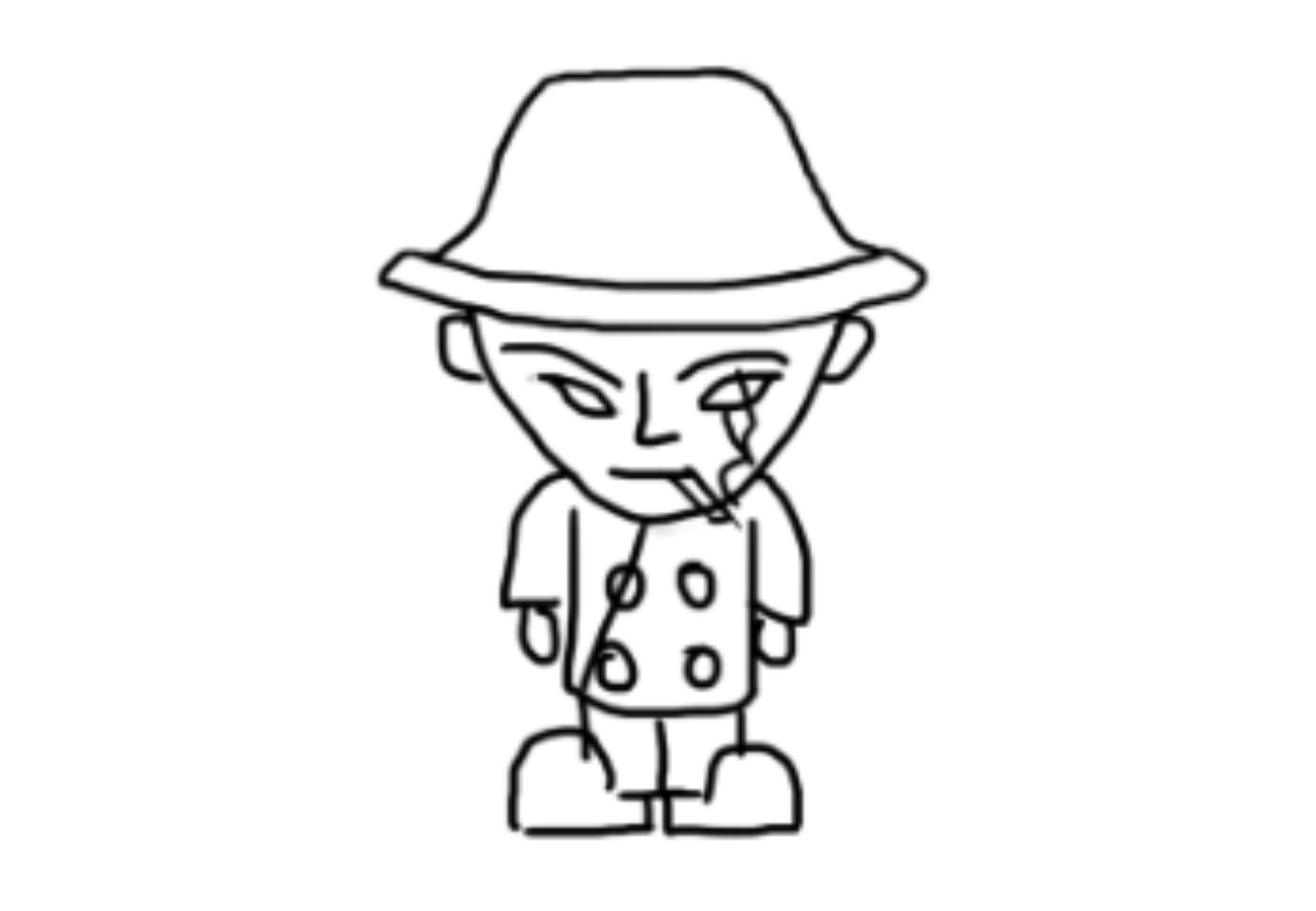 Sketching the character for pixel art in Photoshop