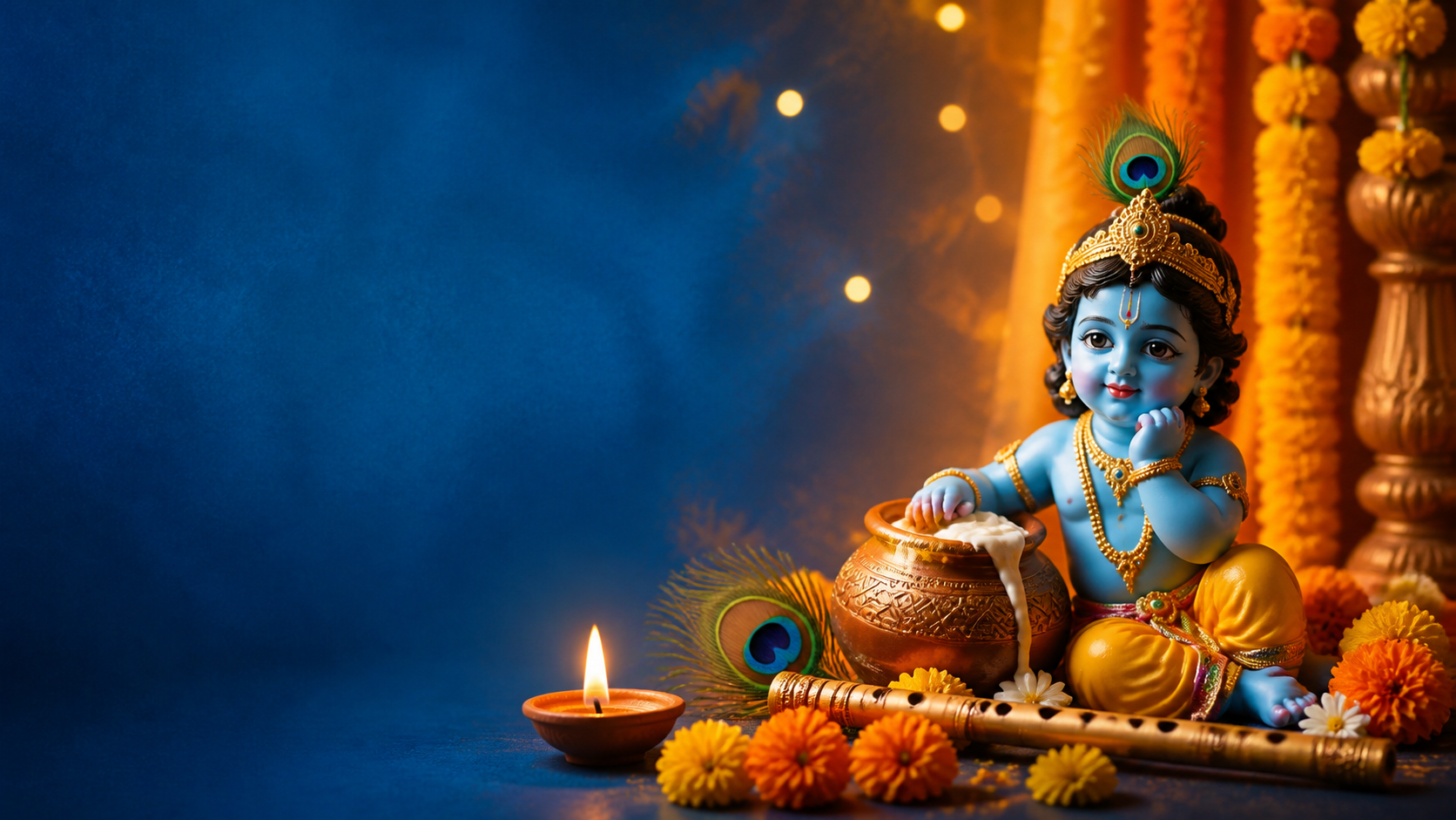 Krishna Janmashtami Wishes hero image created for Dreamina