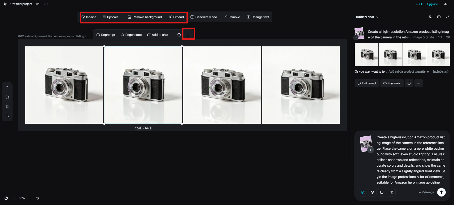 Redigera eller ladda ner bilden