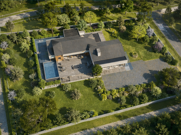 Google Earth AI Image Generator Prompt Beispiel 3 - Immobilienentwicklungskonzept