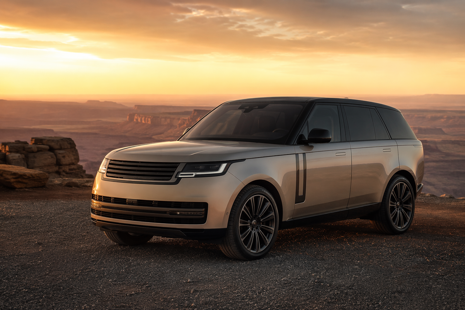 Dreamina Gemini Range Rover solicita exemplo de prompt 2: Rainy City Vehicle Shot