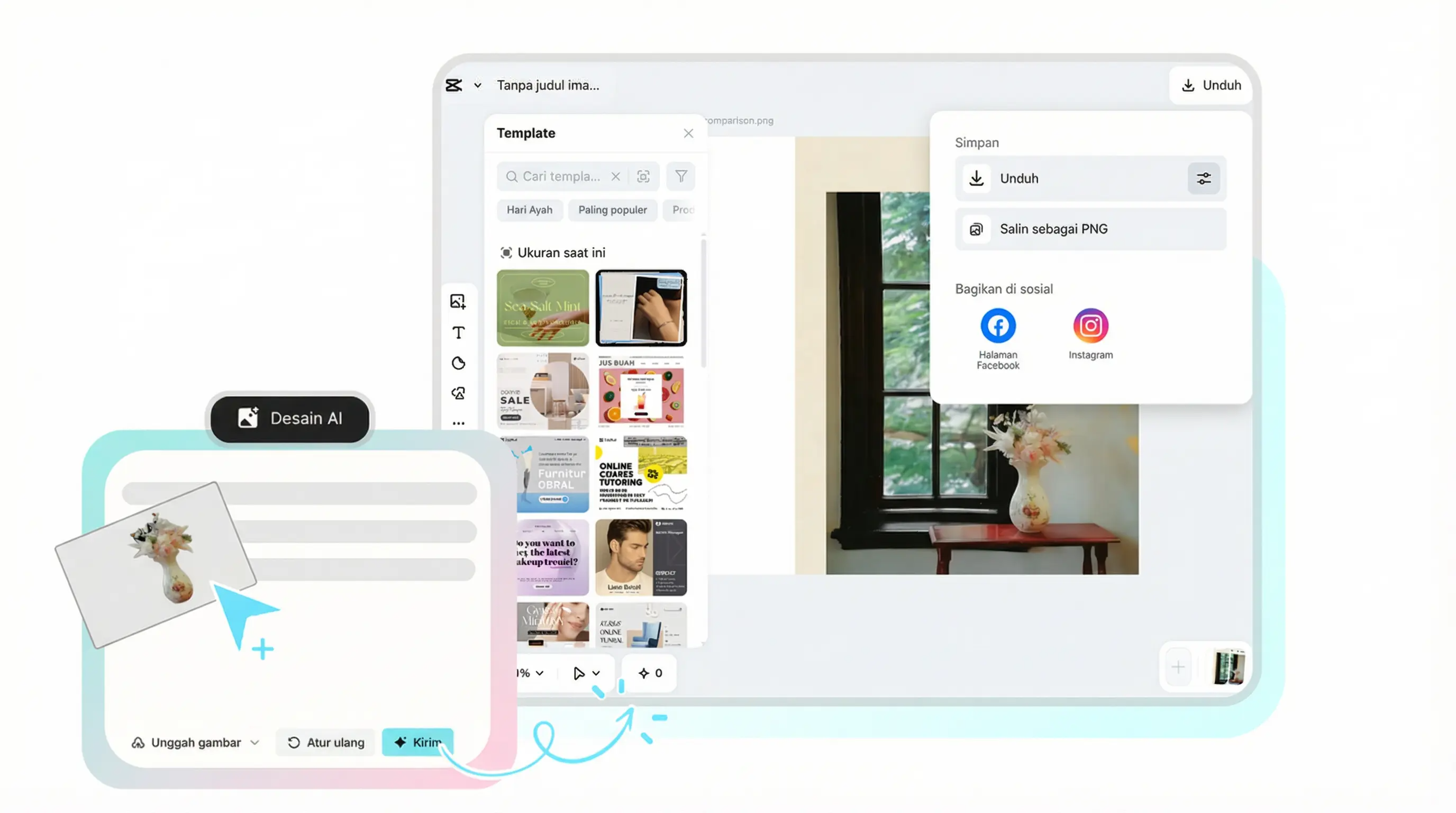 Unggah Gambar Produk ke CapCut AI Design