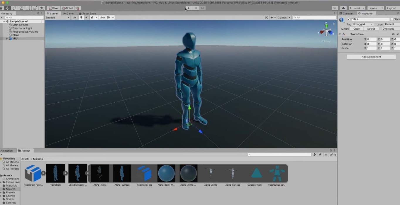 Nhập mô hình 3D vào phần mềm Unity cho hoạt ảnh.