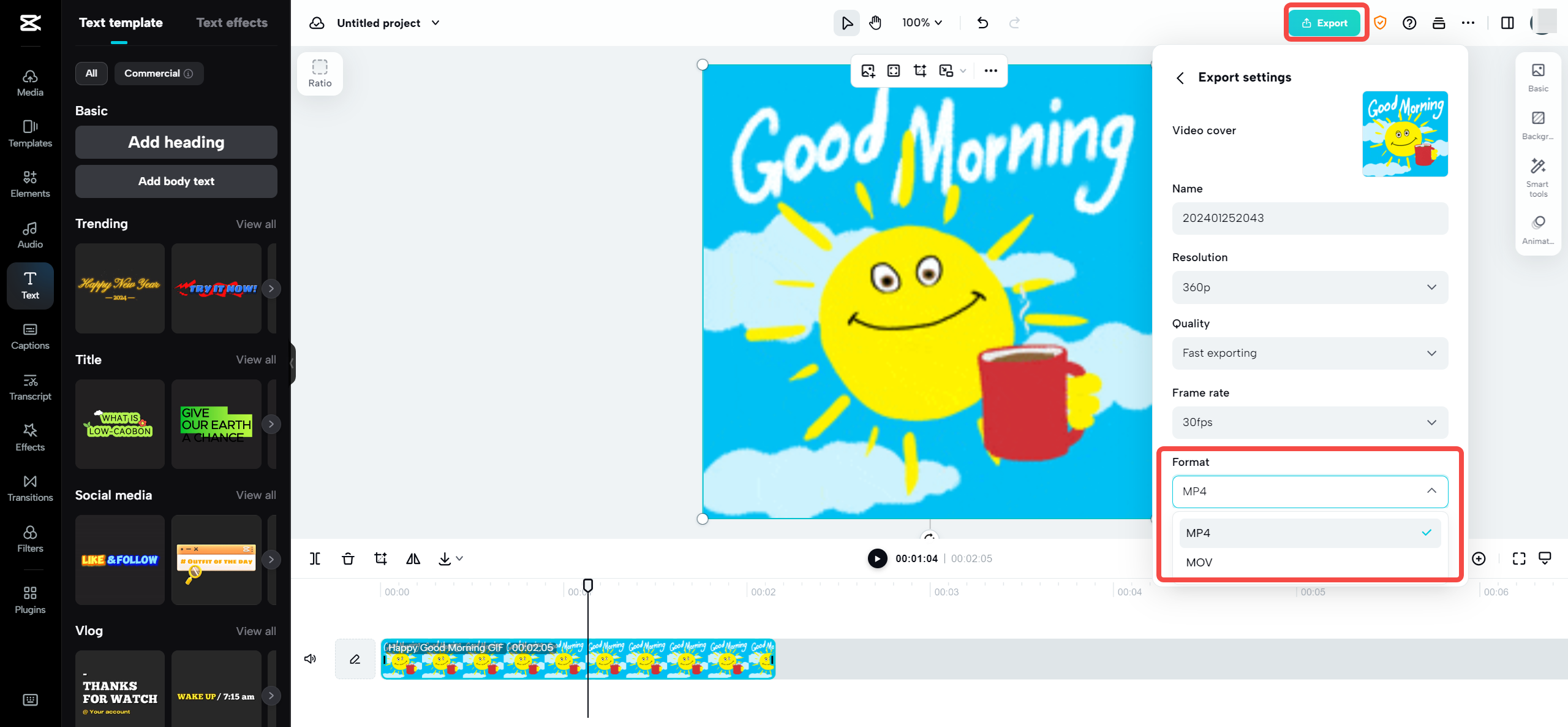 Convert GIF to MP4