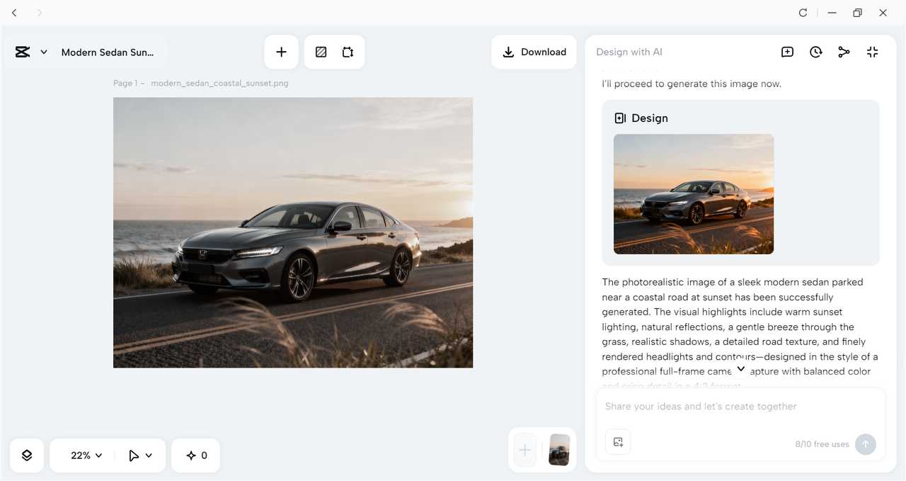Interface of the CapCut desktop video editor - the best tool to adjust image saturation