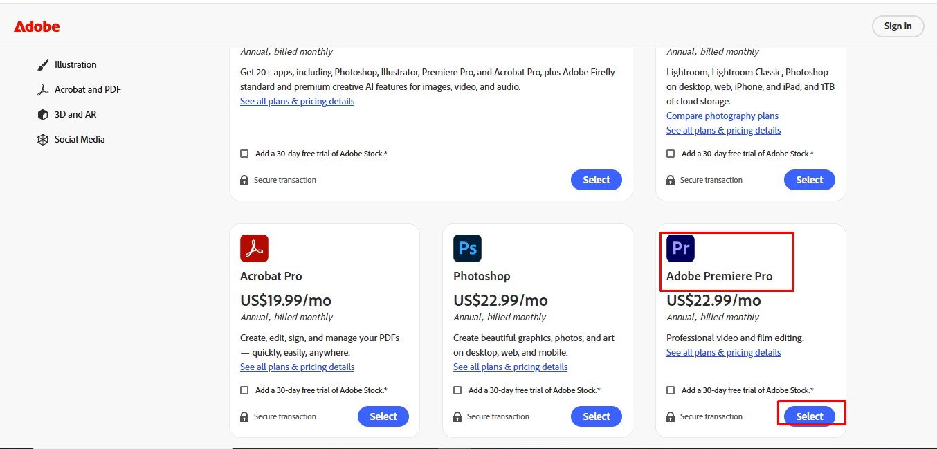 Buy Adobe Premium Pro