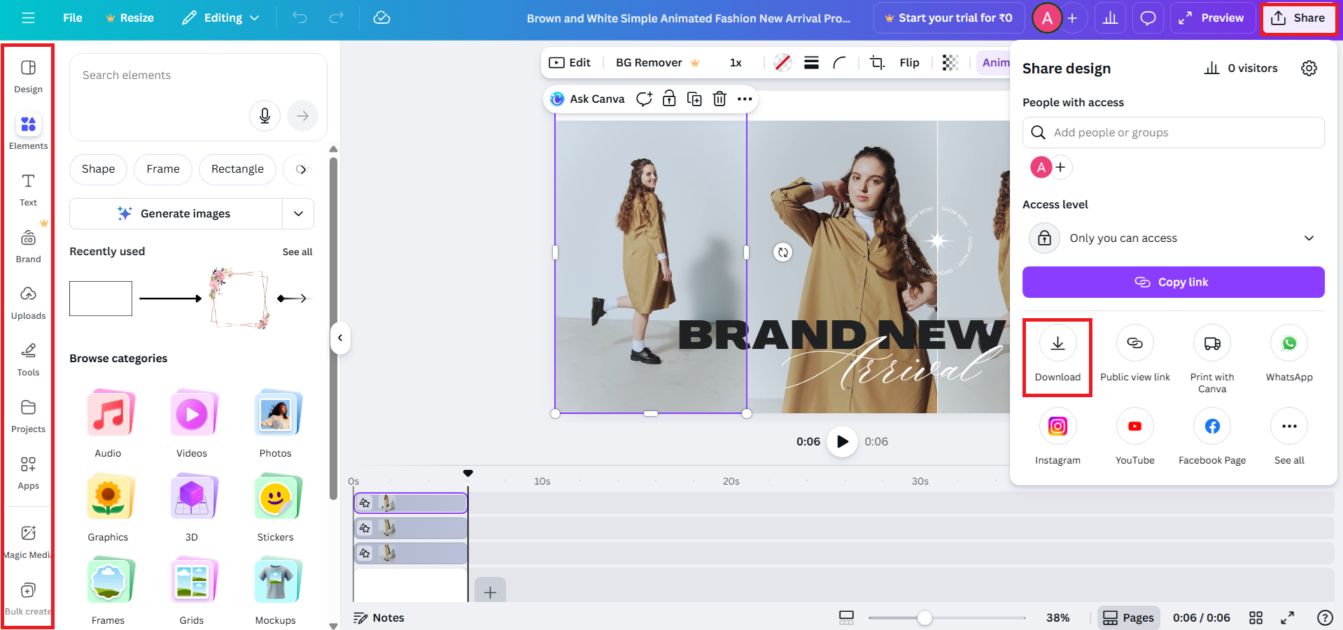Customize and download