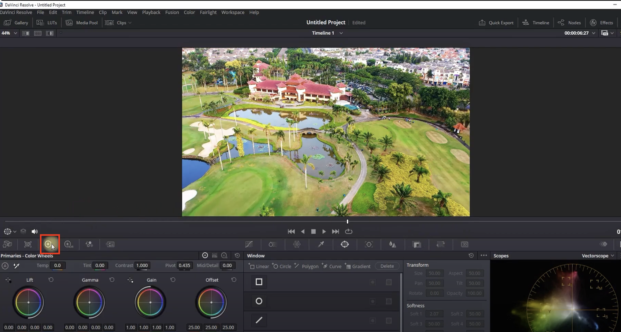 Select the saturation slider