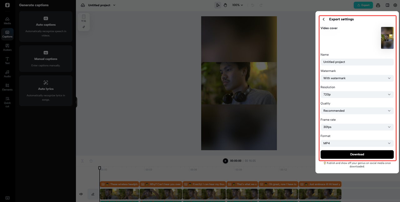 Export your video