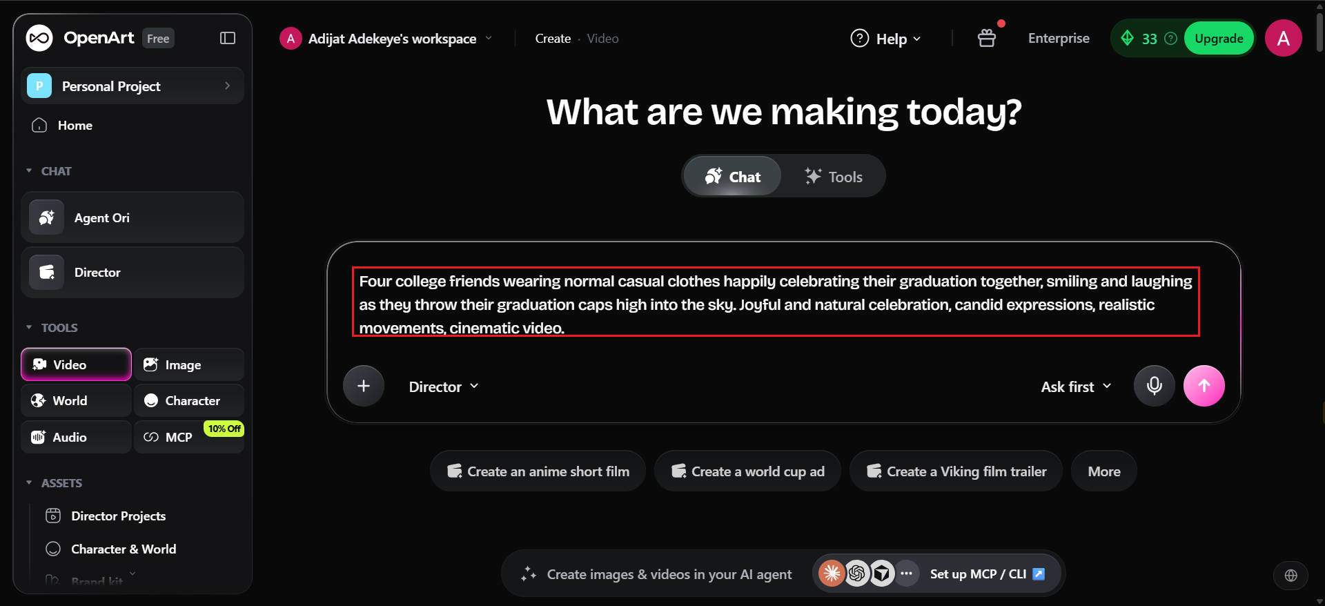 Add your prompt and references