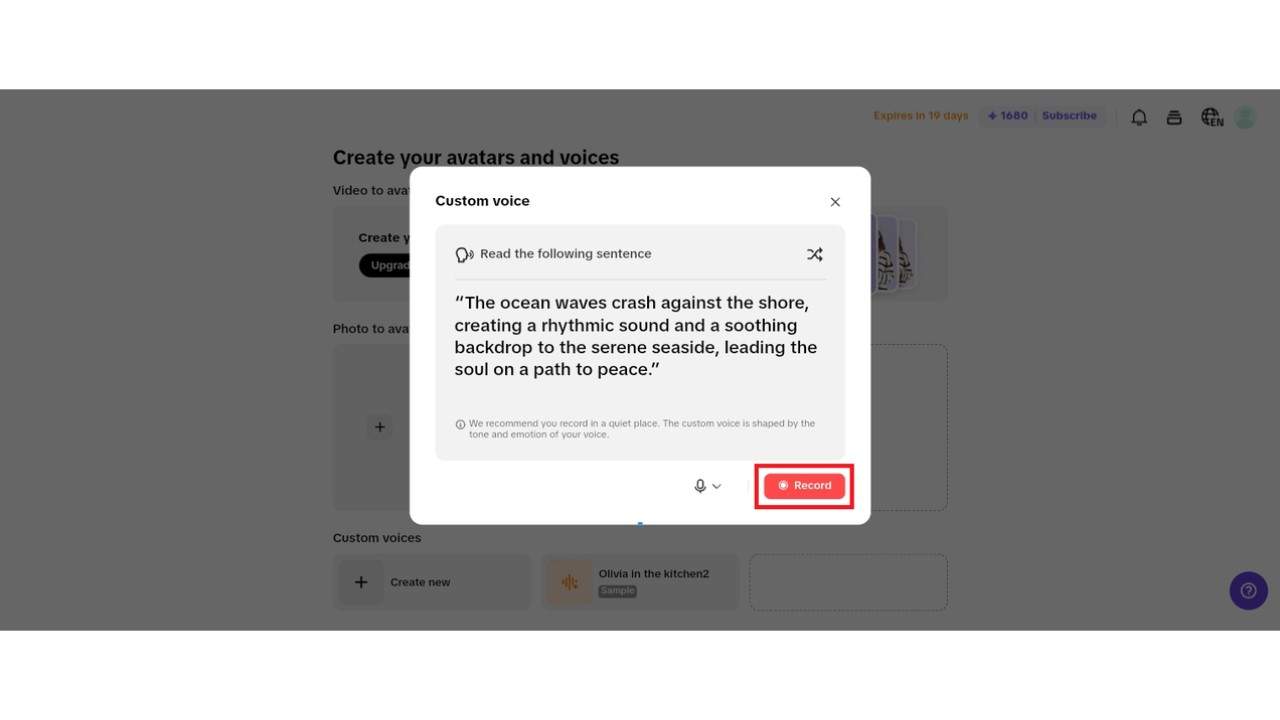 Record your voice