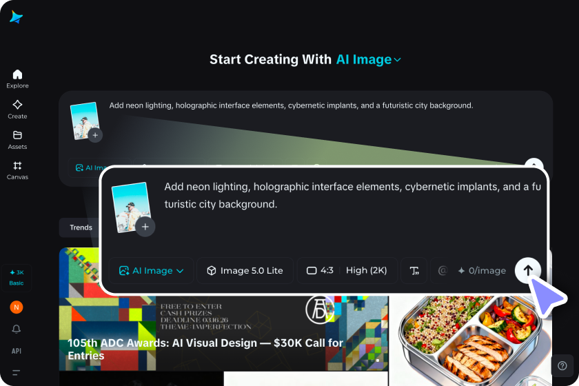 Téléchargez une image et entrez des invites de texte
