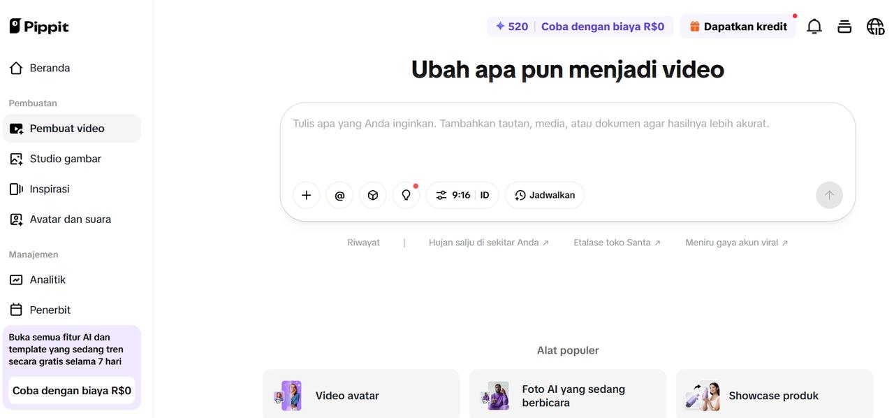Masuk dan pilih opsi pembuatan avatar