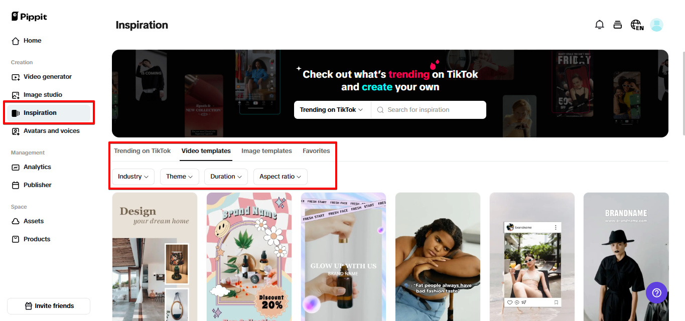 Pippit pre-cleared assets