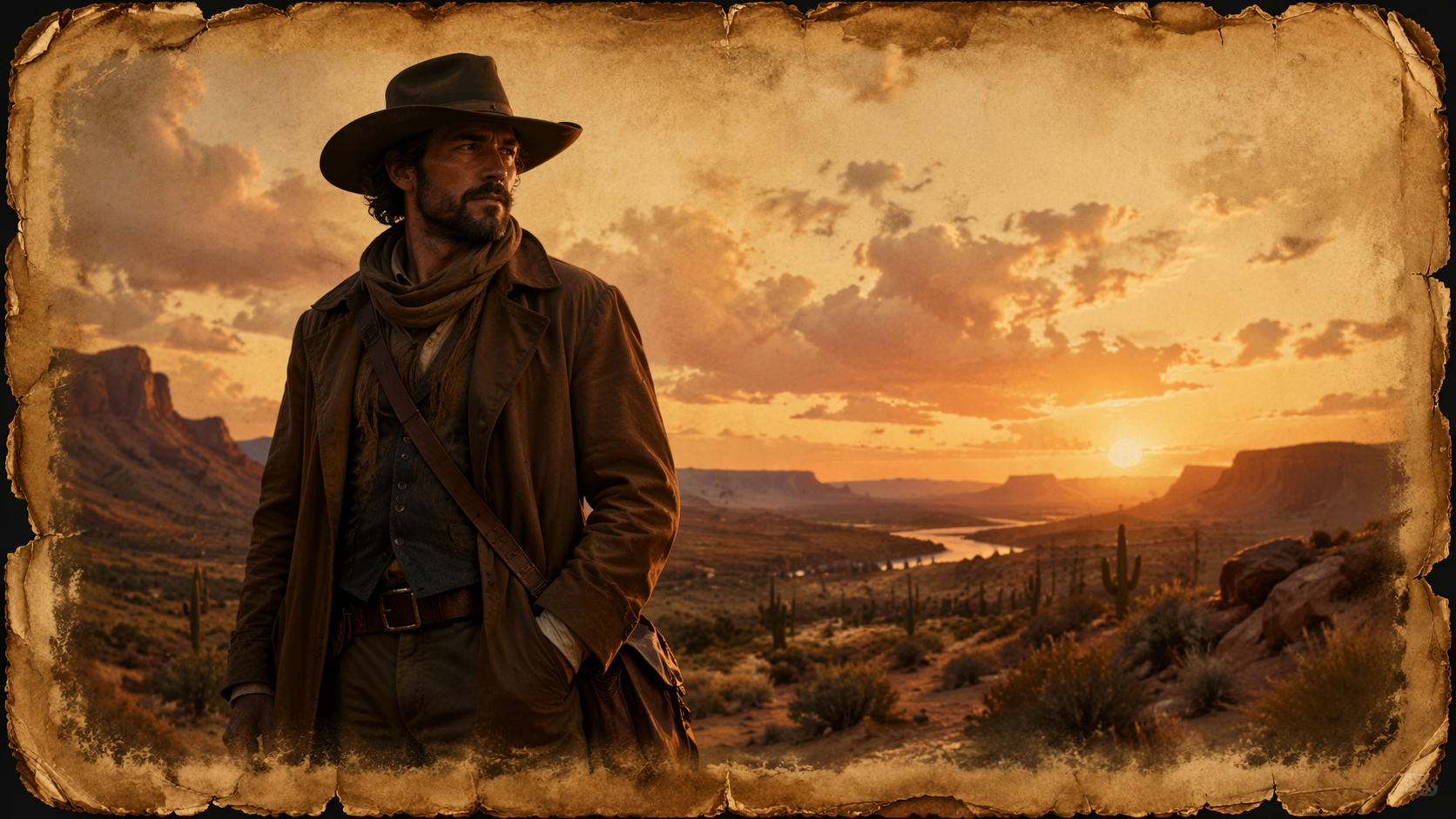 Dreamina Old West Wanted Poster prompt exemplo 5: Perfil do rancho vintage